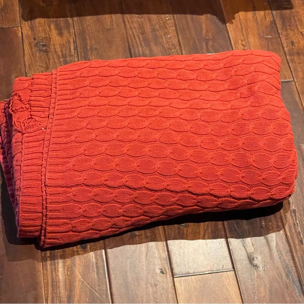 Restoration Hardware cable knit king blanket